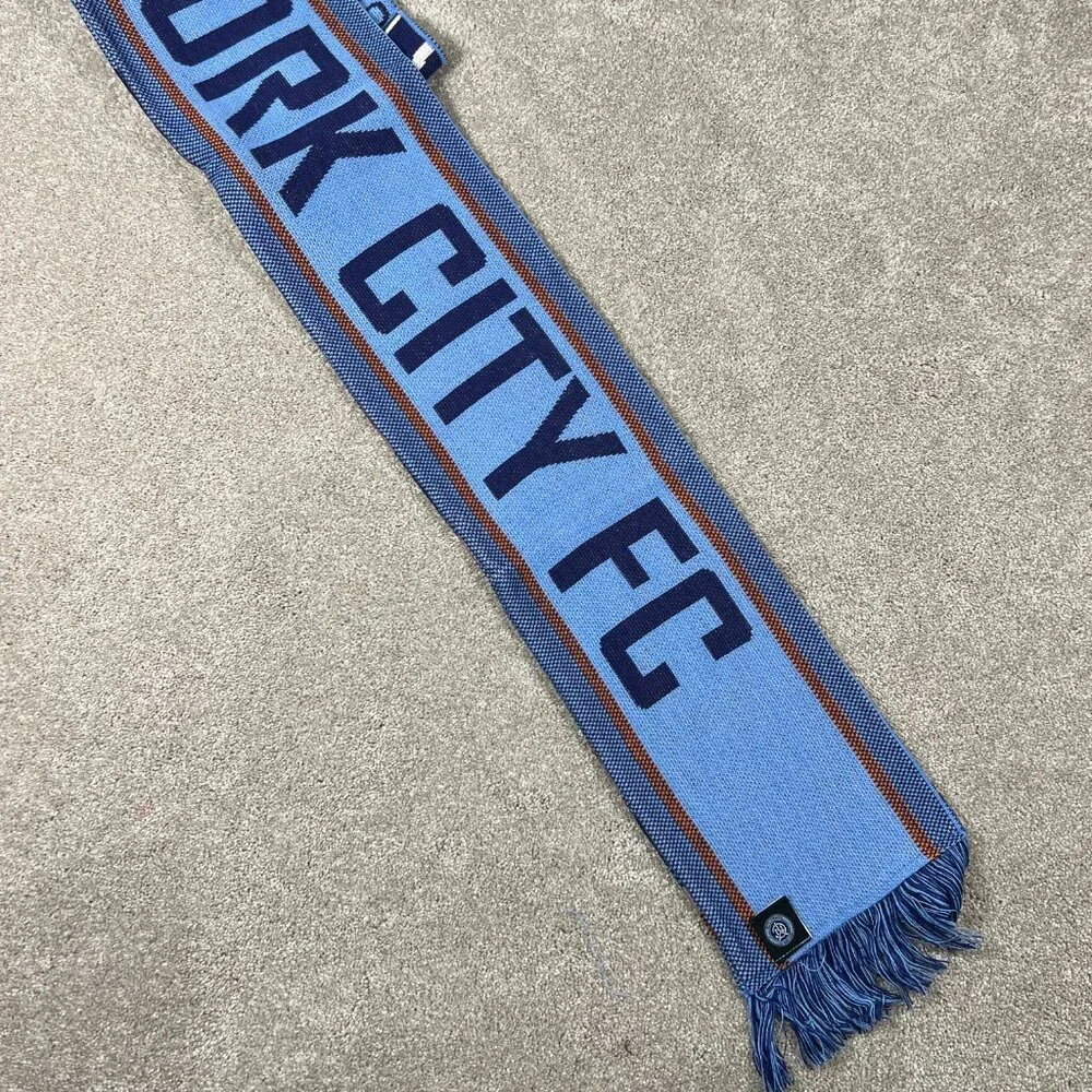 Adidas Unisex OSFA‎ Blue Winter Fringe New York City FC Soccer MLS Scarf NWT